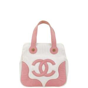CHANEL Pink Canvas Logo Tote Bag